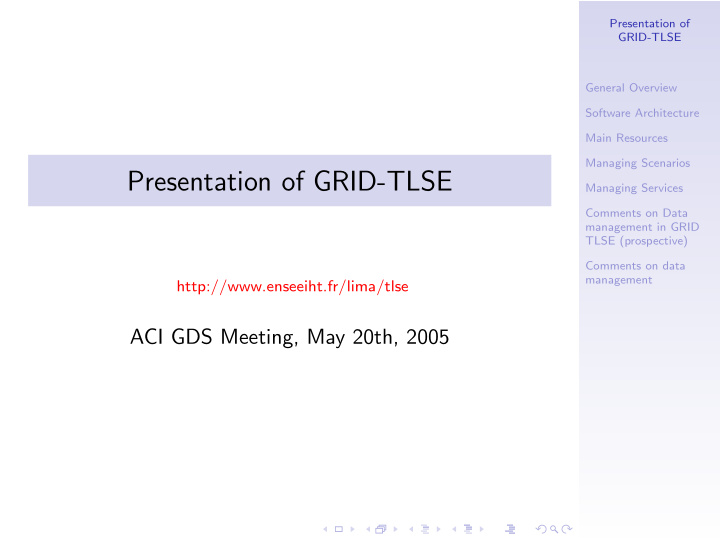 presentation of grid tlse