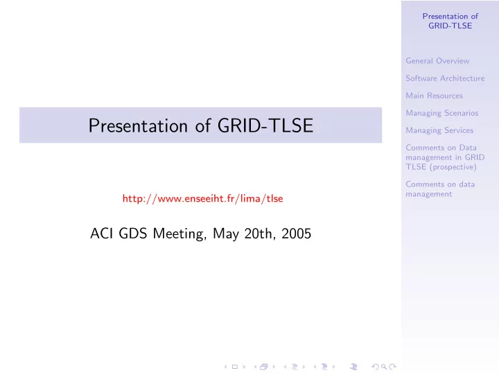 presentation of grid tlse