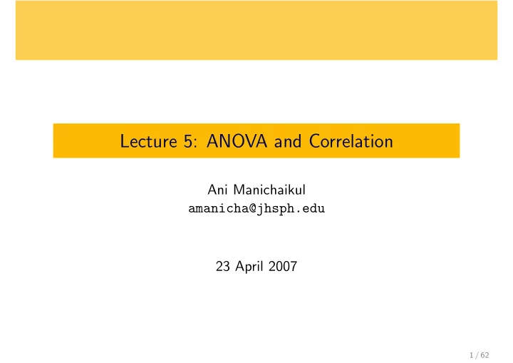lecture 5 anova and correlation