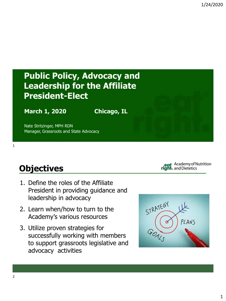 objectives