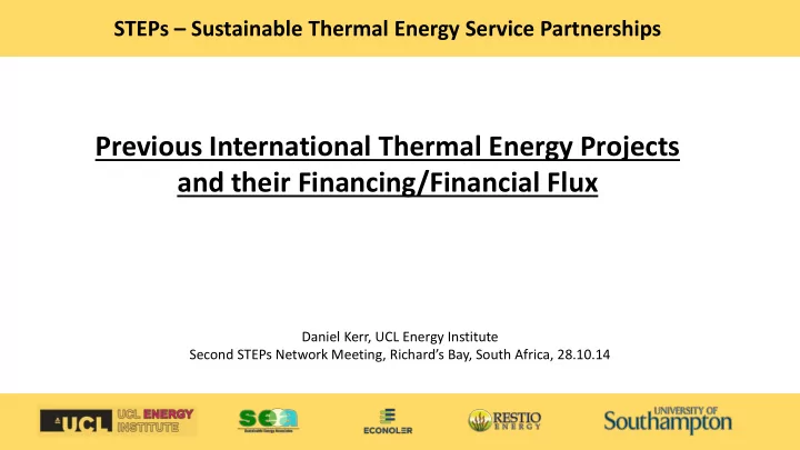 previous international thermal energy projects