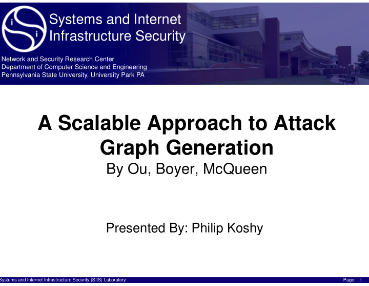a scalable approach to attack graph generation