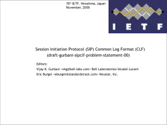 Session Initiation Protocol (SIP) Common Log Format (CLF)