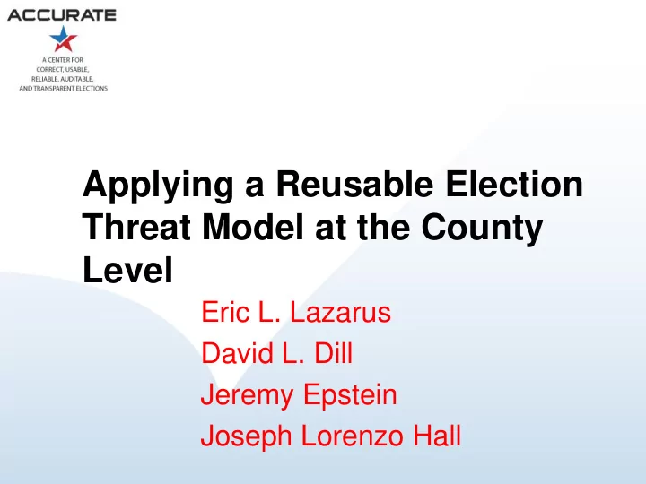 threat model at the county