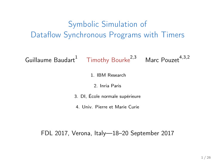 symbolic simulation of dataflow synchronous programs with
