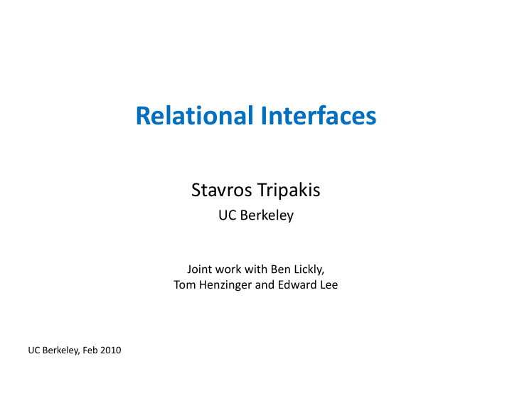 relational interfaces relational interfaces