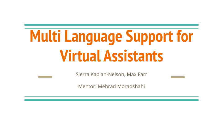 multi language support for virtual assistants
