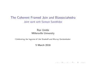 The Coherent Framed Join and Biassociahedra  Joint work with Samson Saneblidze  Ron Umble