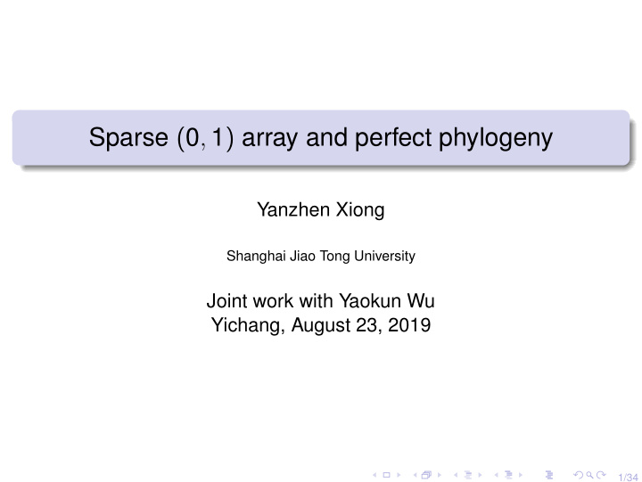 sparse 0 1 array and perfect phylogeny