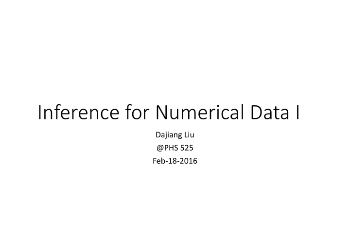 inference for numerical data i