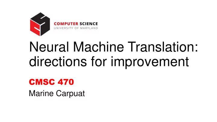 neural machine translation