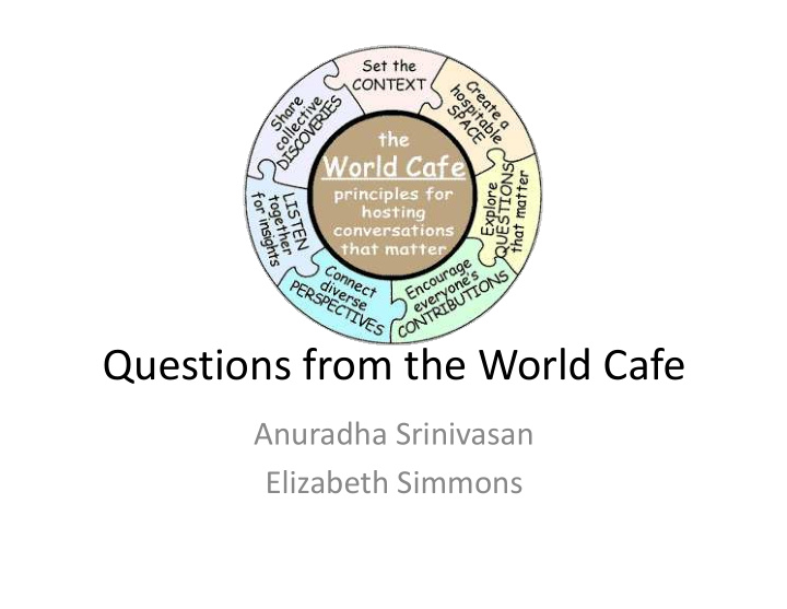 questions from the world cafe