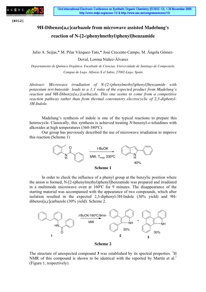 9h dibenzo a c carbazole from microwave assisted madelung