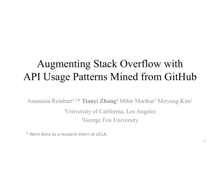 augmenting stack overflow with api usage patterns mined