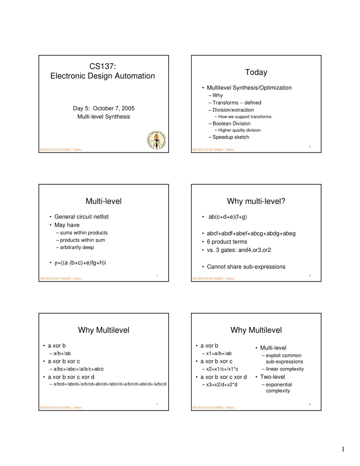 cs137 today electronic design automation