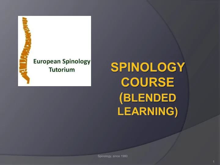 spinology since 1980 1 terminology te r