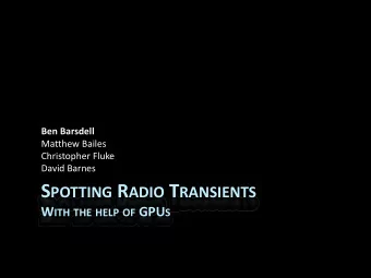 Background  High Time Resolution Universe (HTRU) survey  Running since 2008, now entering