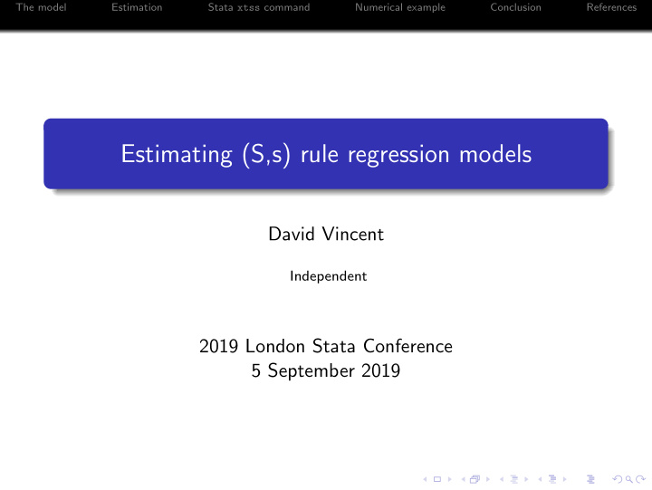 estimating s s rule regression models