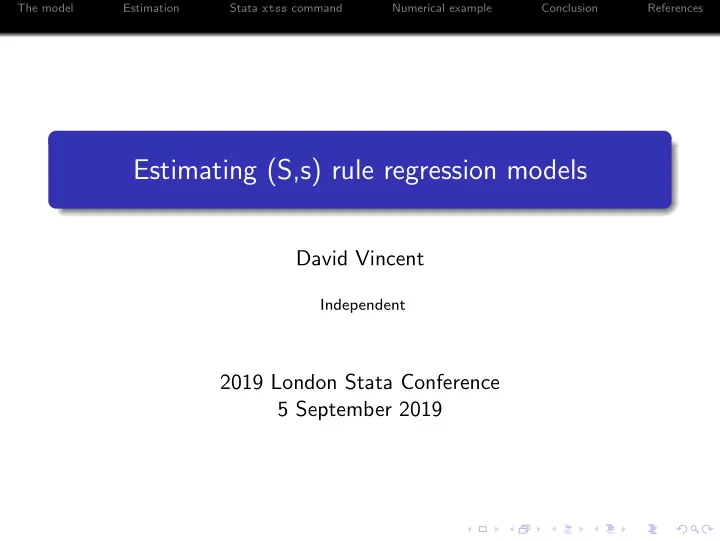 estimating s s rule regression models