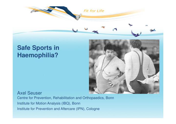safe sports in haemophilia