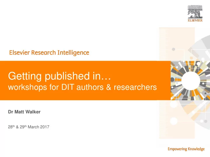 getting published in