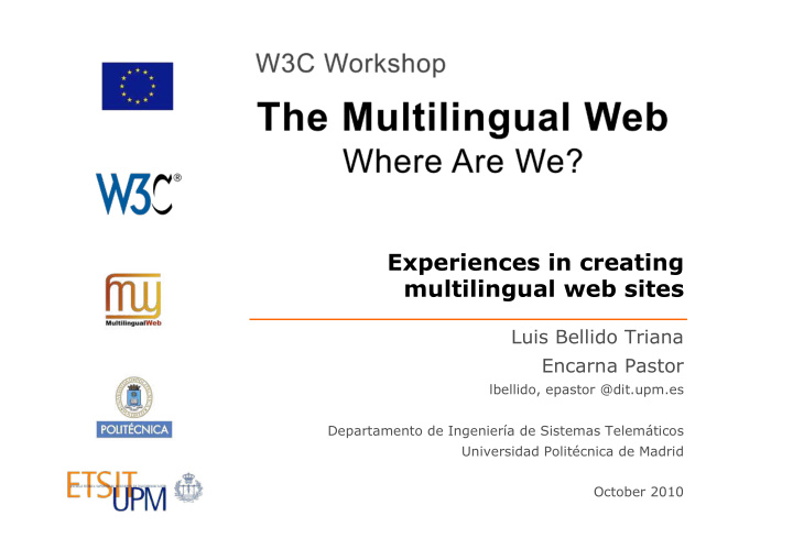 experiences in creating multilingual web sites