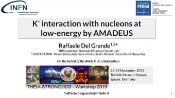 K - interaction with nucleons at  low-energy by AMADEUS Raffaele Del Grande 1,2 * 1 INFN Laboratori