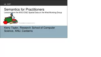 Semantics for Practitioners  Lessons from the W3C/OGC Spatial Data on the Web Working Group  Image: