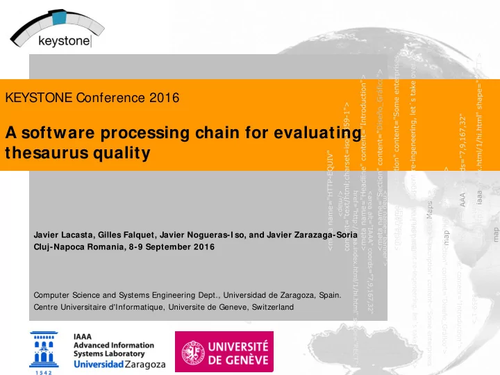a software processing chain for evaluating thesaurus