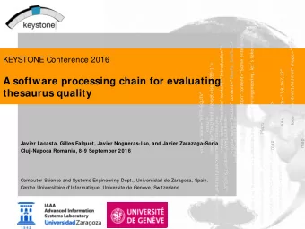 A software processing chain for evaluating  thesaurus quality  Javier Lacasta, Gilles Falquet,