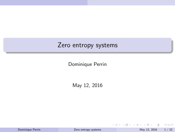 zero entropy systems