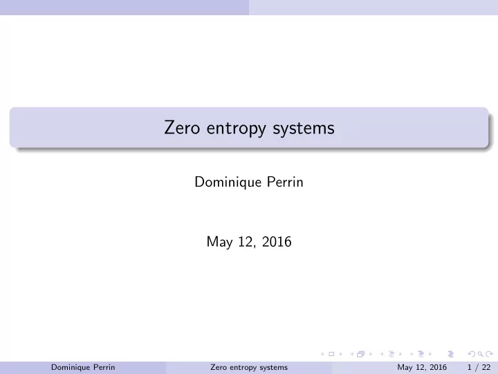 zero entropy systems