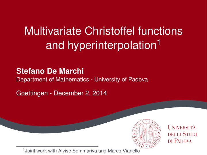 multivariate christoffel functions