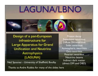 LAGUNA/LBNO  Design of a pan-European  Proton decay  Supernova neutrinos  infrastructure for