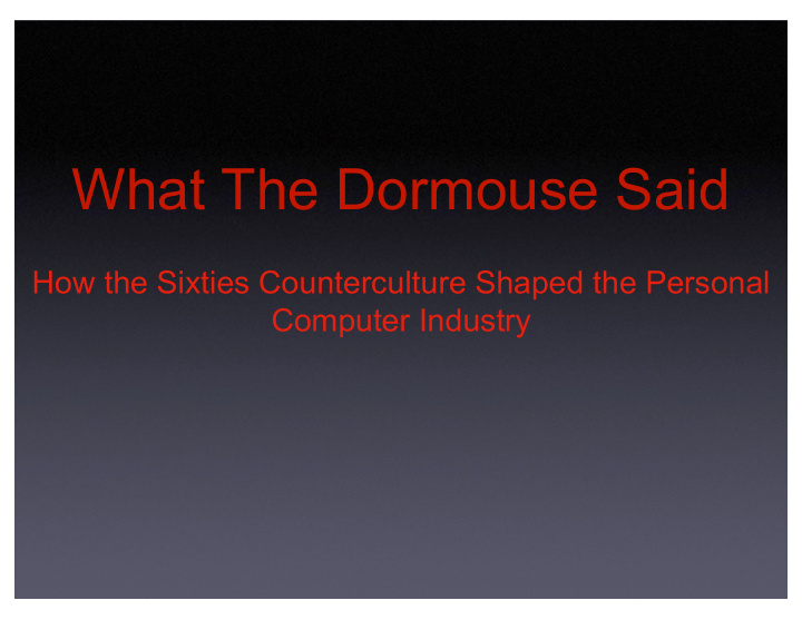 what the dormouse said