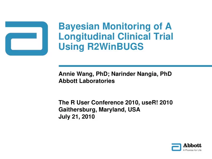bayesian monitoring of a longitudinal clinical trial
