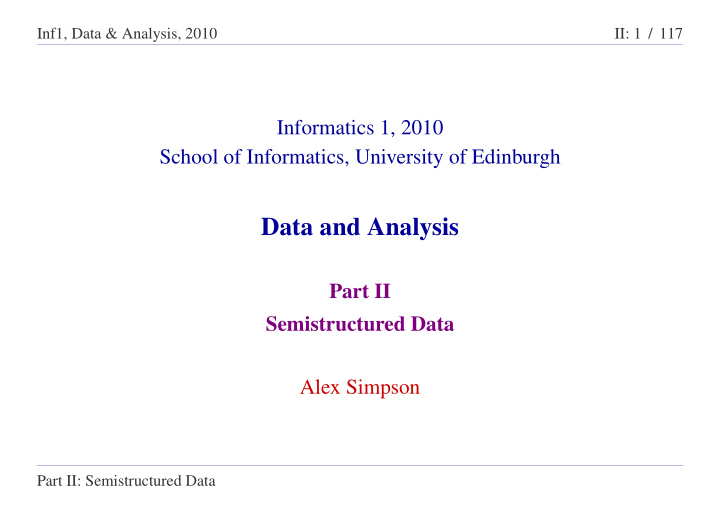 data and analysis