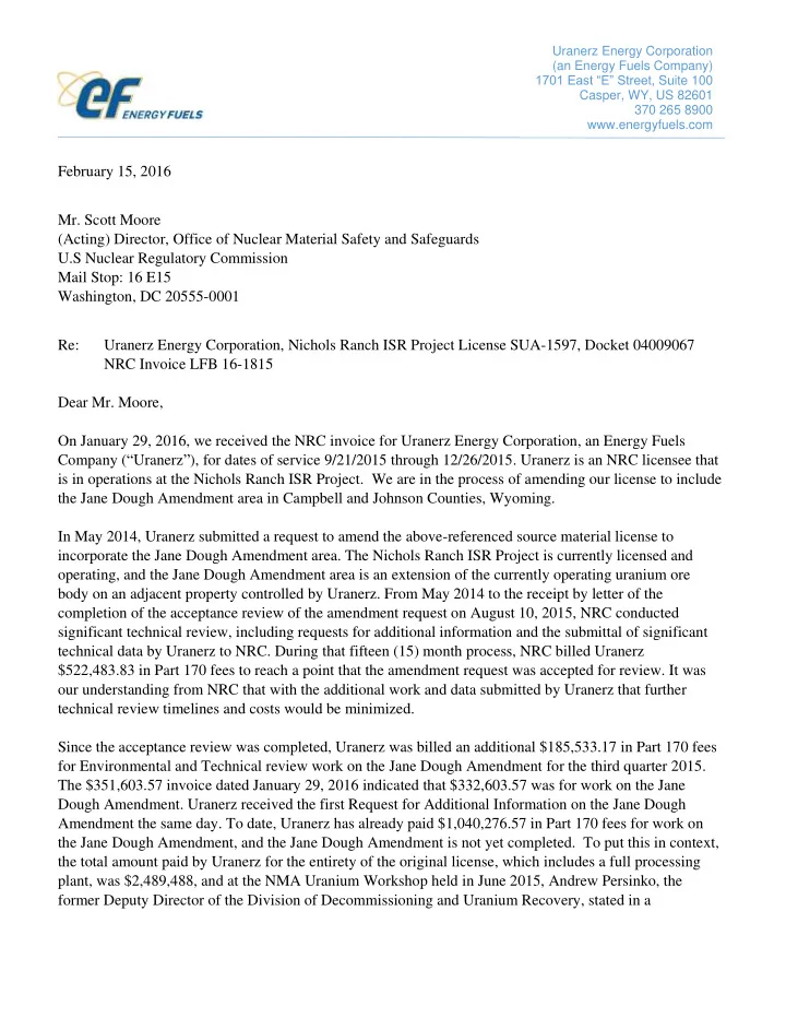february 15 2016 mr scott moore acting director office of
