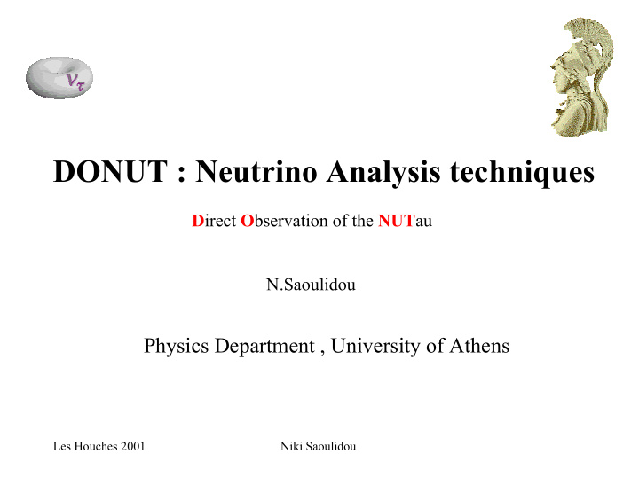 donut neutrino analysis techniques