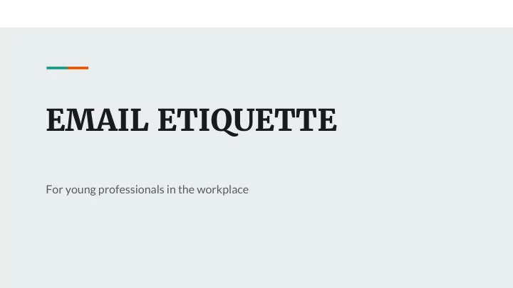 email etiquette