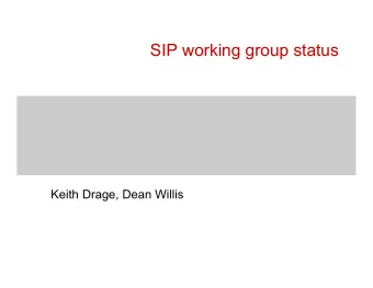Keith Drage, Dean Willis  Documents published since IETF #67  none  2  Documents in RFC