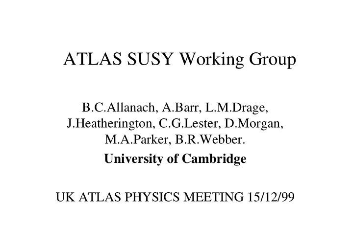 atlas susy working group