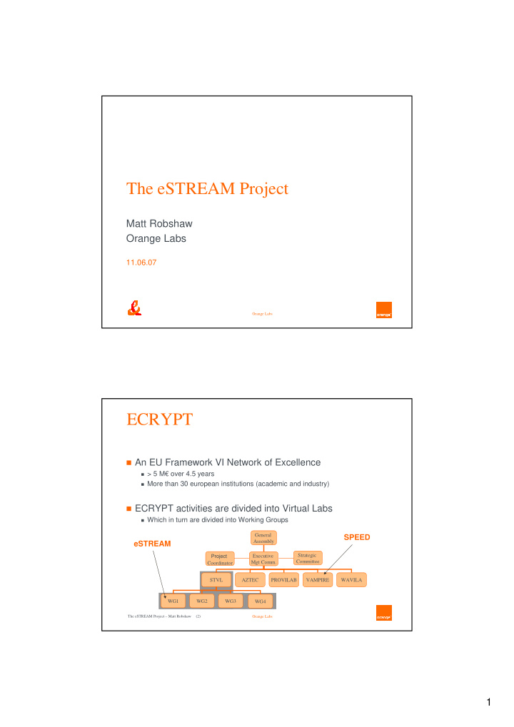 the estream project