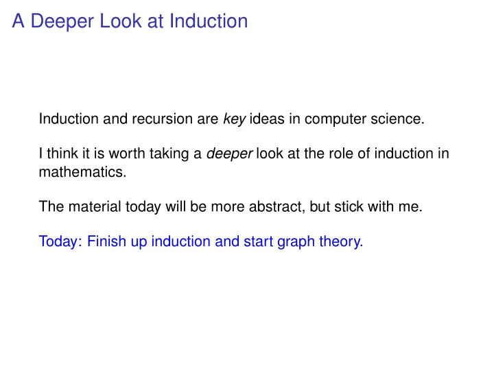 a deeper look at induction