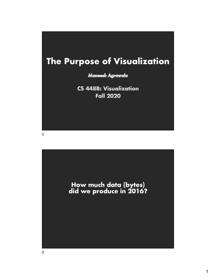 the purpose of visualization
