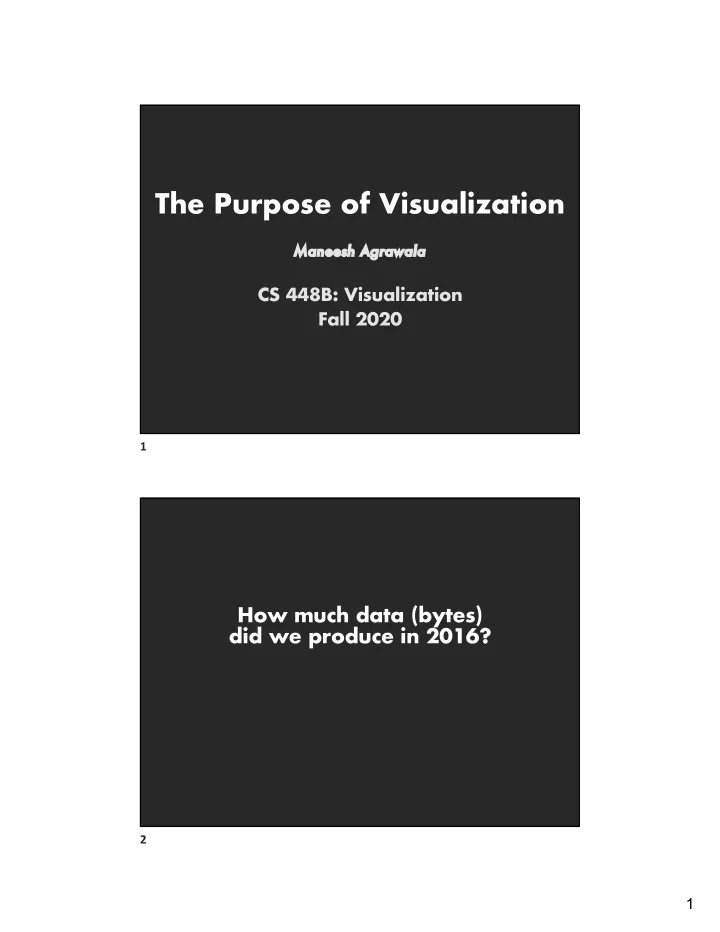 the purpose of visualization