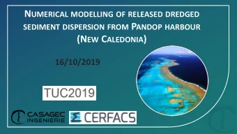 1 S TUDY CONTEXT  3 N UMERICAL MODELLING OF RELEASED DREDGED SEDIMENT G ENERAL CONTEXT DISPERSION