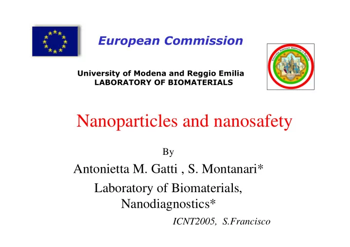 nanoparticles and nanosafety