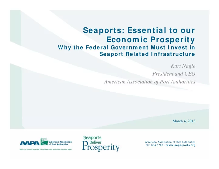 seaports essential to our seaports essential to our