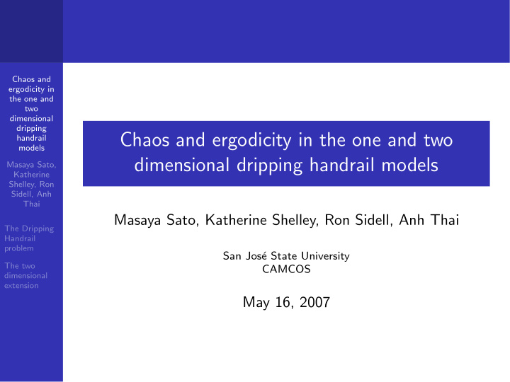 chaos and ergodicity in the one and two